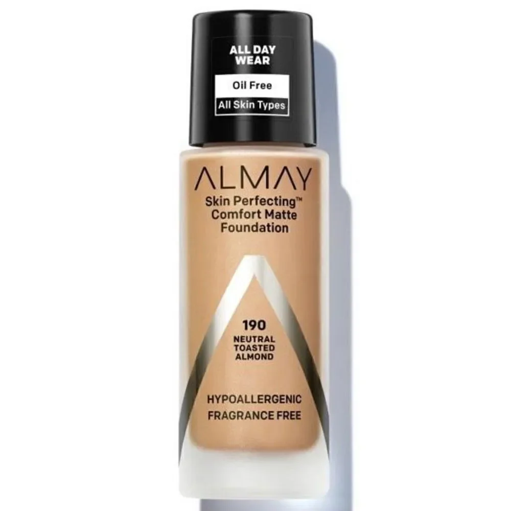 190 Almay Skin Perfecting Comfort Matte Foundation Hypoallergenic Neutral Toaste